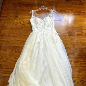 Watters Maxi Sleeveless Sequined Laced Dress - Ivory - Size 4